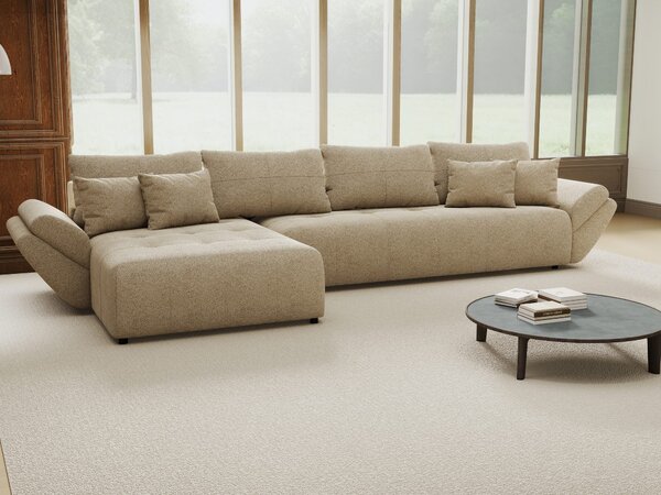 Colțar extensibil dumonde cu ladă de depozitare Berlin XL Quelle Bej 05 350x185 cm