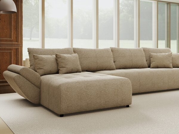 Colțar extensibil dumonde cu ladă de depozitare Berlin XL Quelle Bej 05 350x185 cm