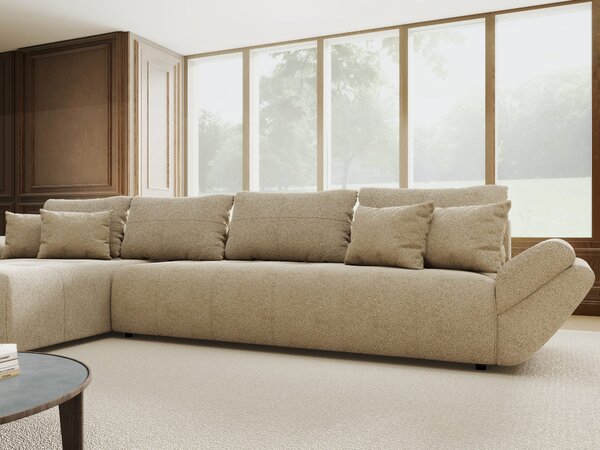 Colțar extensibil dumonde cu ladă de depozitare Berlin XL Quelle Bej 05 350x185 cm