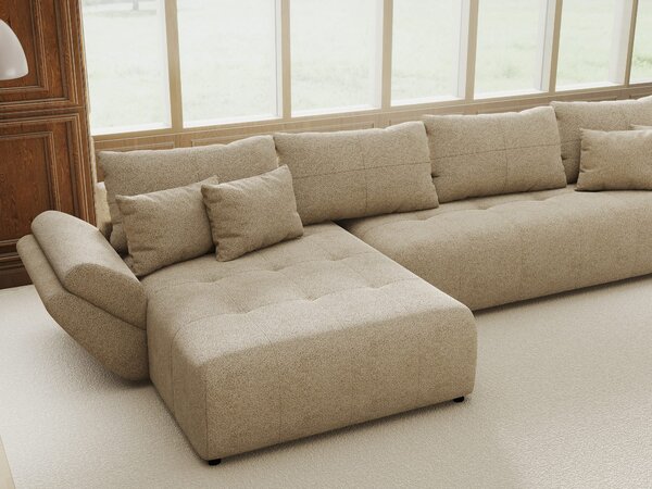 Colțar extensibil dumonde cu ladă de depozitare Berlin XL Quelle Bej 05 350x185 cm