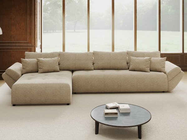 Colțar extensibil dumonde cu ladă de depozitare Berlin XL Quelle Bej 05 350x185 cm
