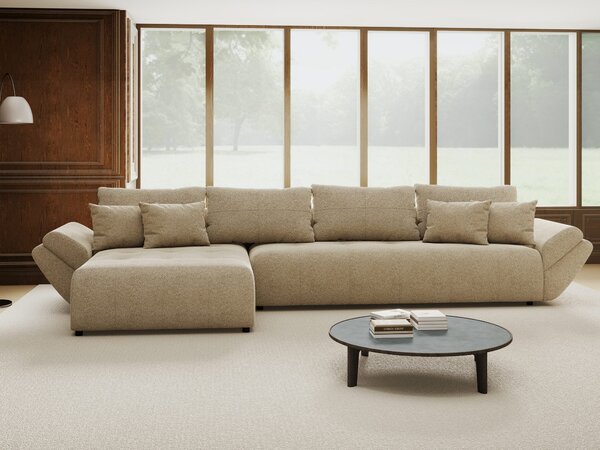 Colțar extensibil dumonde cu ladă de depozitare Berlin XL Quelle Bej 05 350x185 cm