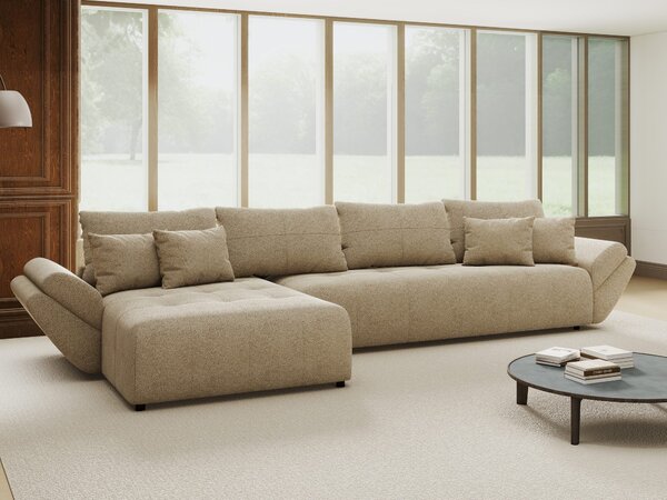 Colțar extensibil dumonde cu ladă de depozitare Berlin XL Quelle Bej 05 350x185 cm
