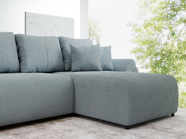 Colțar extensibil dumonde cu ladă de depozitare si sezut confortabil din spuma high-density, Berlin XL Zoom Grey II 350x185 cm