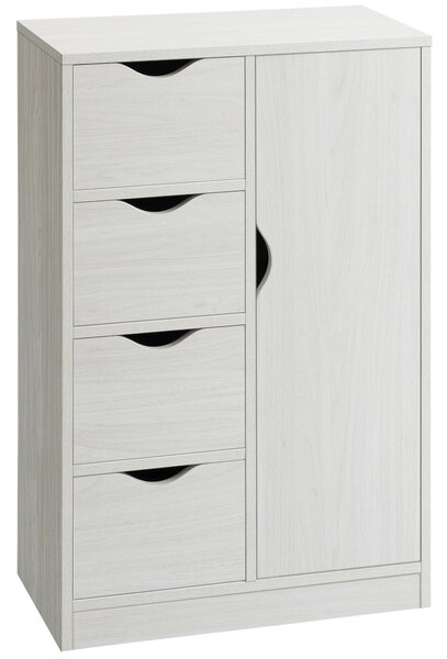 HOMCOM Mobilier Dulap Baie cu 4 Sertare si 2 Niveluri, Modern si Practic pentru Baie, Alb | Aosom Romania