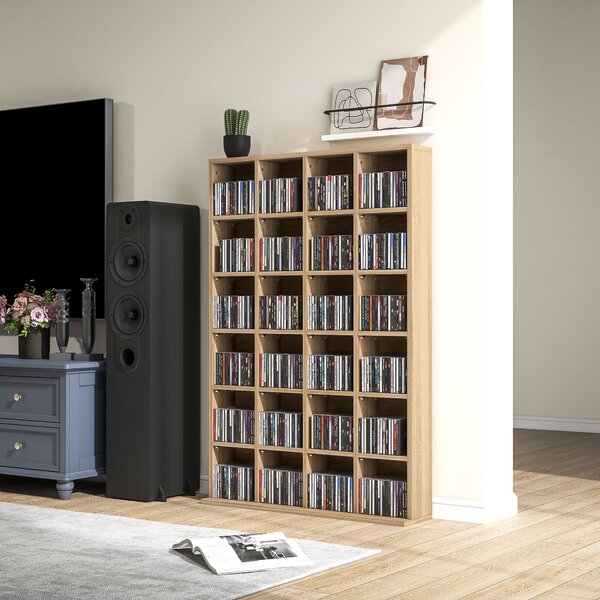 Homcom Mobila Biblioteca de Perete 24 Compartimente Inaltime Reglabila | Aosom Romania