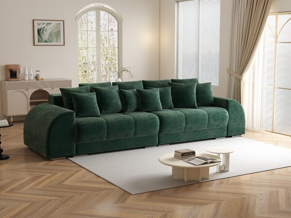 Canapea extensibilă dumonde cu 2 lăzi de depozitare Verona Monolith Verde 310x120 cm