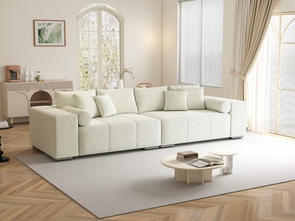 Canapea extensibilă dumonde cu ladă de depozitare si sezut confortabil din spuma high-density, Marbela XXL Jaguar Ivory 295x120 cm