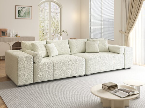 Canapea extensibilă dumonde cu ladă de depozitare si sezut confortabil din spuma high-density, Marbela XXL Jaguar Ivory 295x120 cm