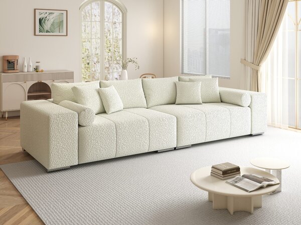 Canapea extensibilă dumonde cu ladă de depozitare si sezut confortabil din spuma high-density, Marbela XXL Jaguar Ivory 295x120 cm