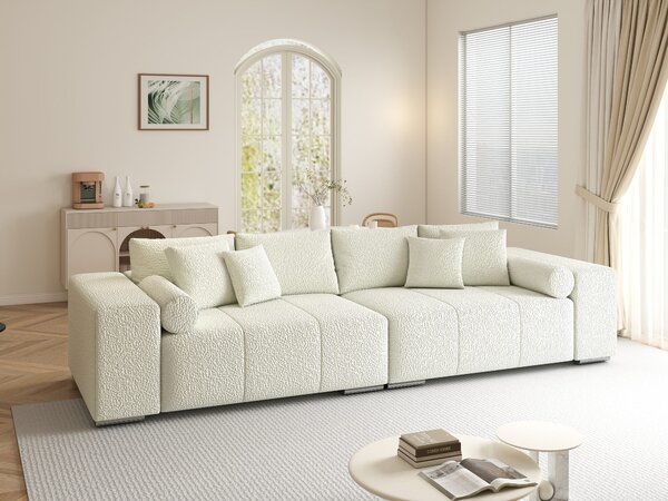 Canapea extensibilă dumonde cu ladă de depozitare si sezut confortabil din spuma high-density, Marbela XXL Jaguar Ivory 295x120 cm