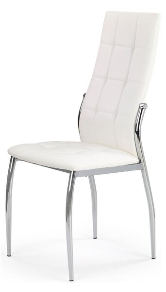 Scaun K209, alb/crom, piele ecologica/metal, 43x54x101 cm