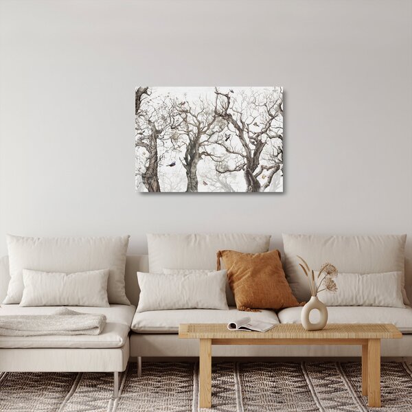 Tablou pe sticlă - Model de pădure, desen (70x50 cm)
