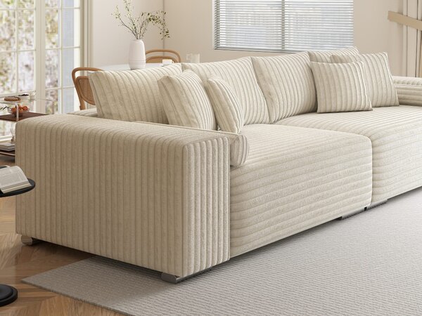 Canapea extensibilă dumonde cu ladă de depozitare Marbela XXL Tilia Bej 01 295x120 cm