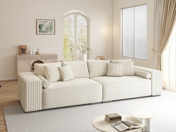Canapea extensibilă dumonde cu ladă de depozitare Marbela XXL Tilia Bej 01 295x120 cm