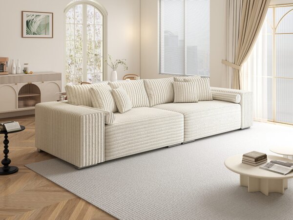 Canapea extensibilă dumonde cu ladă de depozitare Marbela XXL Tilia Bej 01 295x120 cm