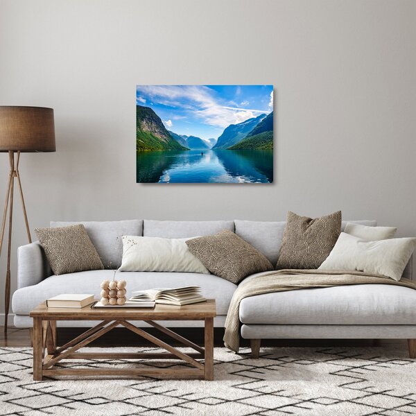 Tablou pe sticlă - Lacul Lovatnet (70x50 cm)