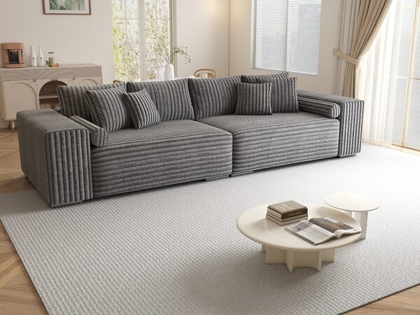 Canapea extensibilă dumonde cu ladă de depozitare Marbela XXL Tilia Gri 295x120 cm