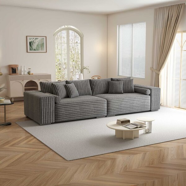 Canapea extensibilă dumonde cu ladă de depozitare Marbela XXL Tilia Gri 295x120 cm