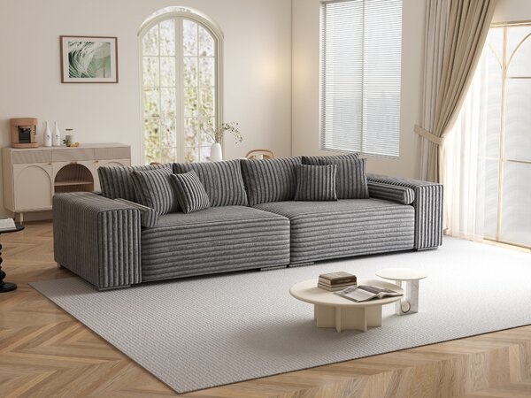 Canapea extensibilă dumonde cu ladă de depozitare Marbela XXL Tilia Gri 295x120 cm