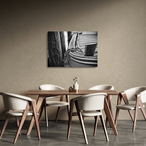 Tablou pe sticlă - O barcă legată (70x50 cm)