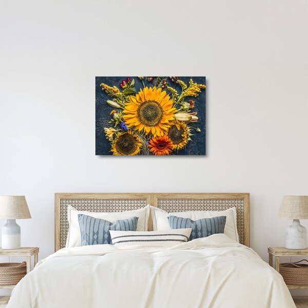Tablou pe sticlă - Flori de toamnă (70x50 cm)