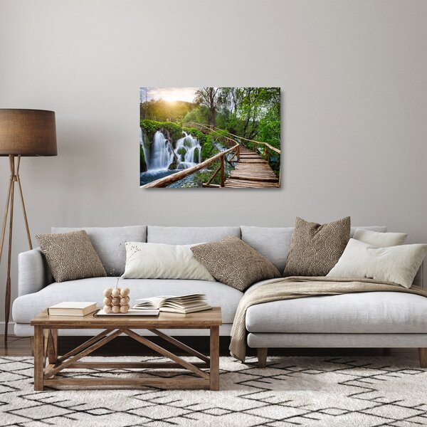 Tablou pe sticlă - Lacurile Plitvice (70x50 cm)