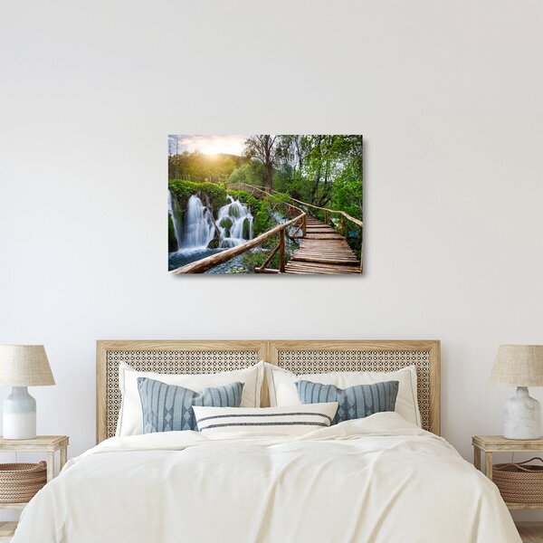Tablou pe sticlă - Lacurile Plitvice (70x50 cm)