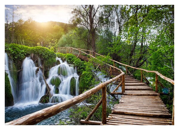 Tablou pe sticlă - Lacurile Plitvice (70x50 cm)