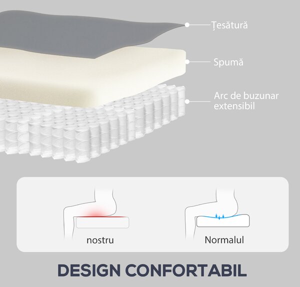 HOMCOM Fotoliu Reclinabil Manual cu Suport pentru Picioare din Material Textil Efect Piele și Bază Rotativă, Gri | Aosom Romania