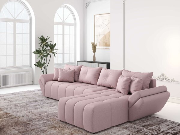 Colțar extensibil dumonde cu ladă de depozitare si sezut confortabil din spuma high-density, Berlin XL Enjoy Flamingo 350x185 cm II