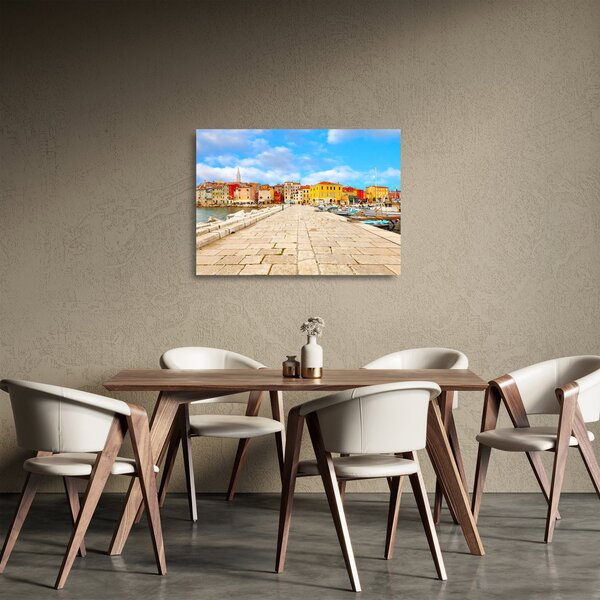 Tablou pe sticlă - Orașul Istrian vechi Poreč, Croația (70x50 cm)