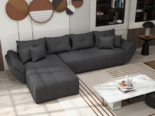 Colțar extensibil dumonde cu ladă de depozitare Berlin XL Enjoy Graphite 350x185 cm