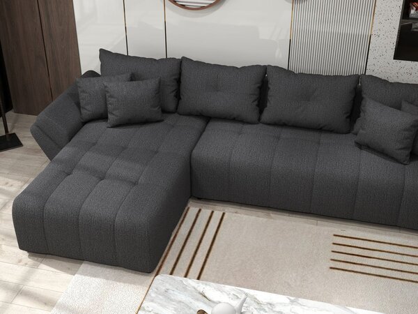 Colțar extensibil dumonde cu ladă de depozitare Berlin XL Enjoy Graphite 350x185 cm