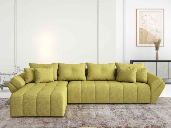 Colțar extensibil dumonde cu ladă de depozitare Berlin XL Enjoy Green 350x185 cm