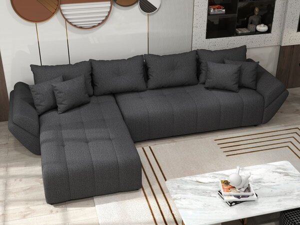 Colțar extensibil dumonde cu ladă de depozitare Berlin XL Enjoy Graphite 350x185 cm