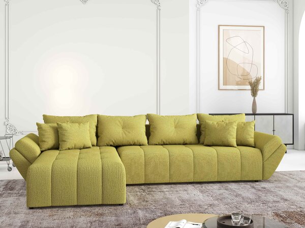 Colțar extensibil dumonde cu ladă de depozitare Berlin XL Enjoy Green 350x185 cm