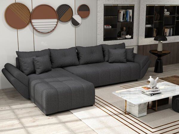 Colțar extensibil dumonde cu ladă de depozitare Berlin XL Enjoy Graphite 350x185 cm
