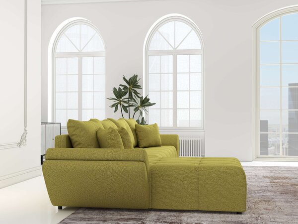 Colțar extensibil dumonde cu ladă de depozitare Berlin XL Enjoy Green 350x185 cm