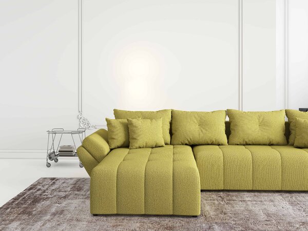 Colțar extensibil dumonde cu ladă de depozitare Berlin XL Enjoy Green 350x185 cm