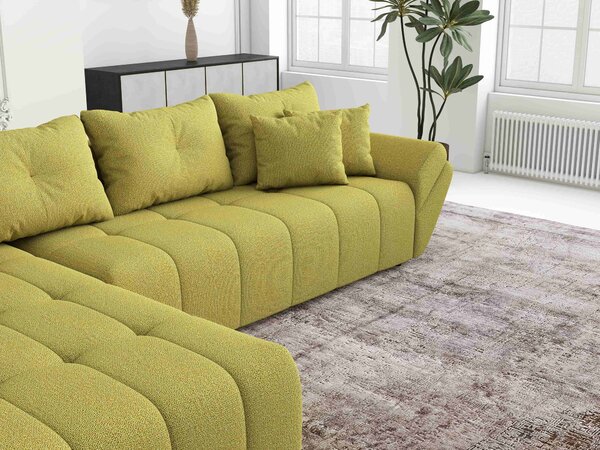 Colțar extensibil dumonde cu ladă de depozitare Berlin XL Enjoy Green 350x185 cm