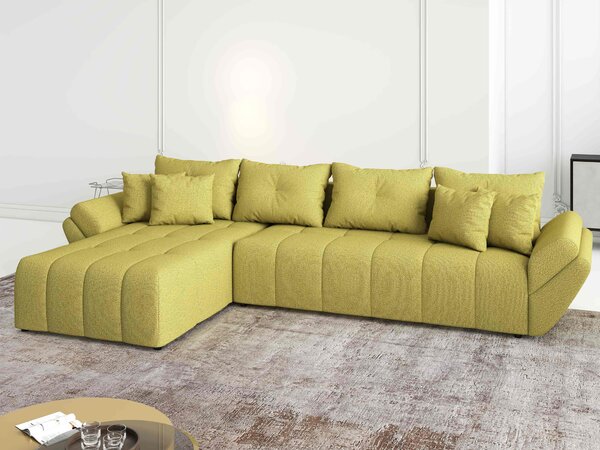 Colțar extensibil dumonde cu ladă de depozitare Berlin XL Enjoy Green 350x185 cm