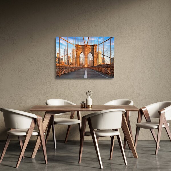 Tablou pe sticlă - Podul Brooklyn (70x50 cm)