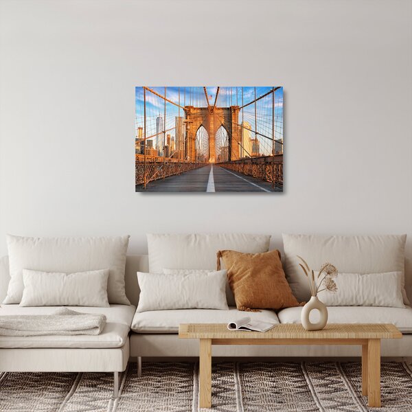 Tablou pe sticlă - Podul Brooklyn (70x50 cm)