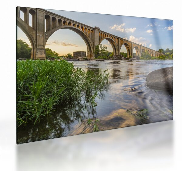 Tablou pe sticlă - Podul de cale ferată Richmond (70x50 cm)