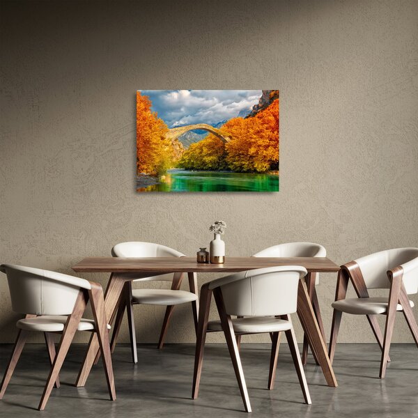 Tablou pe sticlă - Podul Konitsa (70x50 cm)