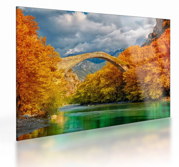 Tablou pe sticlă - Podul Konitsa (70x50 cm)