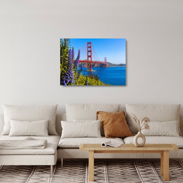 Tablou pe sticlă - Podul Golden Gate, San Francisco (70x50 cm)
