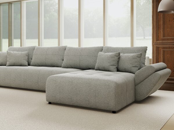 Colțar extensibil dumonde cu ladă de depozitare Berlin XL Quelle Gri 83 II 350x185 cm
