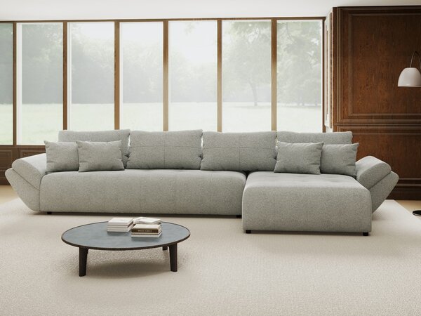 Colțar extensibil dumonde cu ladă de depozitare Berlin XL Quelle Gri 83 II 350x185 cm